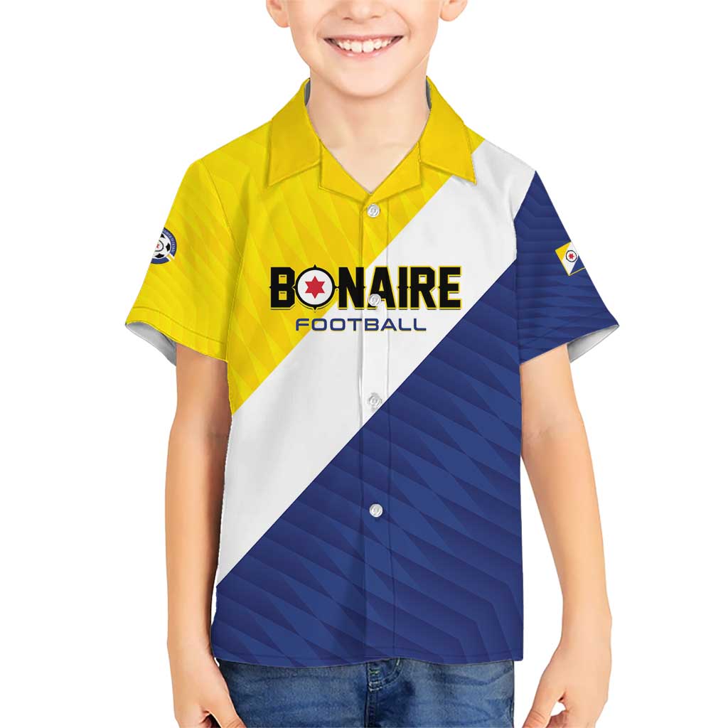 Custom Football Bonaire Kid Hawaiian Shirt Boneiru Caribbean Warriors - Wonder Print Shop