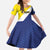 Custom Football Bonaire Kid Short Sleeve Dress Boneiru Caribbean Warriors - Wonder Print Shop