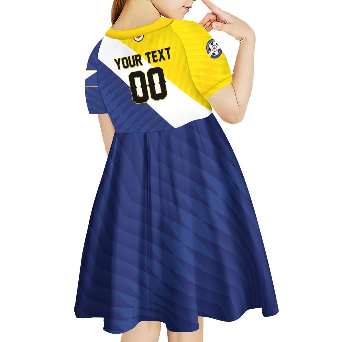 Custom Football Bonaire Kid Short Sleeve Dress Boneiru Caribbean Warriors - Wonder Print Shop