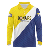 Custom Football Bonaire Long Sleeve Polo Shirt Boneiru Caribbean Warriors - Wonder Print Shop
