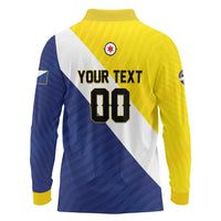 Custom Football Bonaire Long Sleeve Polo Shirt Boneiru Caribbean Warriors - Wonder Print Shop