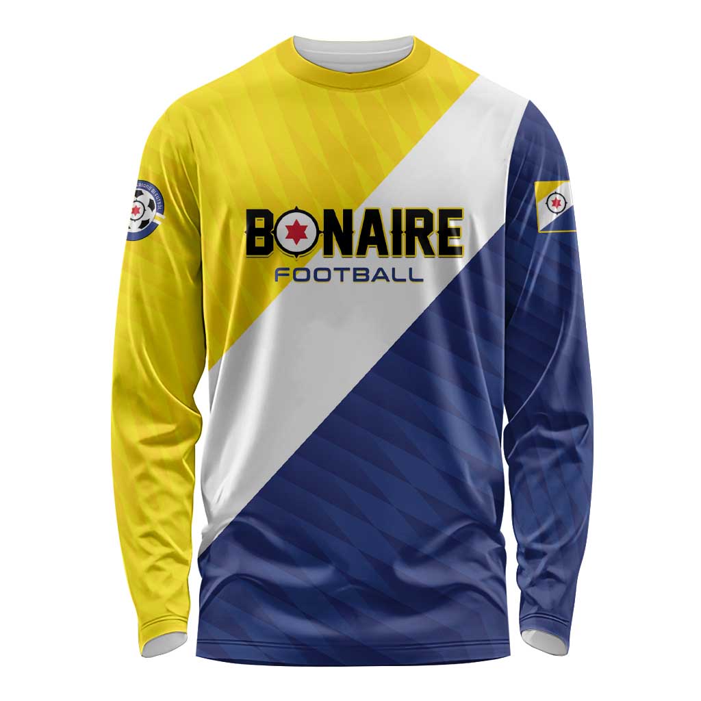 Custom Football Bonaire Long Sleeve Shirt Boneiru Caribbean Warriors - Wonder Print Shop