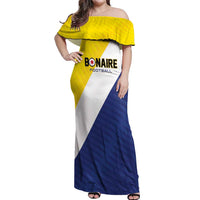 Custom Football Bonaire Off Shoulder Maxi Dress Boneiru Caribbean Warriors - Wonder Print Shop