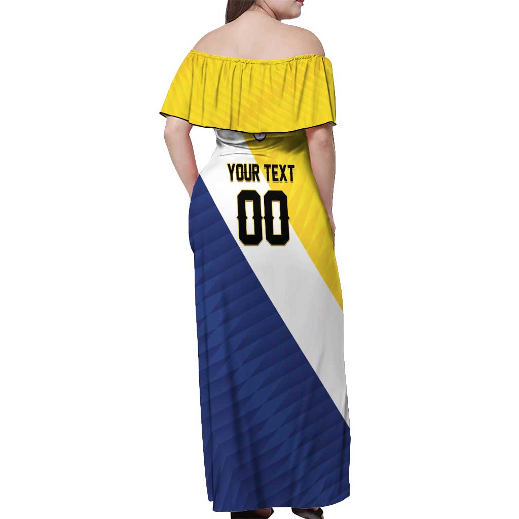 Custom Football Bonaire Off Shoulder Maxi Dress Boneiru Caribbean Warriors - Wonder Print Shop