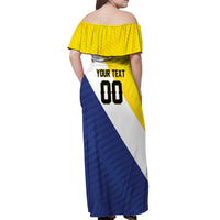 Custom Football Bonaire Off Shoulder Maxi Dress Boneiru Caribbean Warriors - Wonder Print Shop