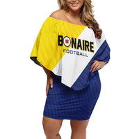 Custom Football Bonaire Off Shoulder Short Dress Boneiru Caribbean Warriors - Wonder Print Shop