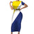 Custom Football Bonaire Short Sleeve Bodycon Dress Boneiru Caribbean Warriors - Wonder Print Shop