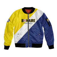 Custom Football Bonaire Sleeve Zip Bomber Jacket Boneiru Caribbean Warriors - Wonder Print Shop