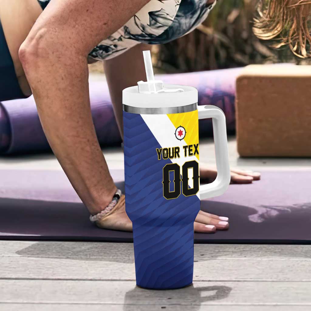 Custom Football Bonaire Tumbler With Handle Boneiru Caribbean Warriors - Wonder Print Shop