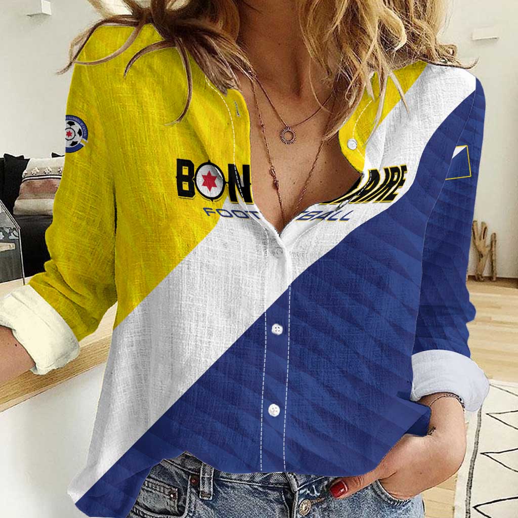Custom Football Bonaire Women Casual Shirt Boneiru Caribbean Warriors - Wonder Print Shop