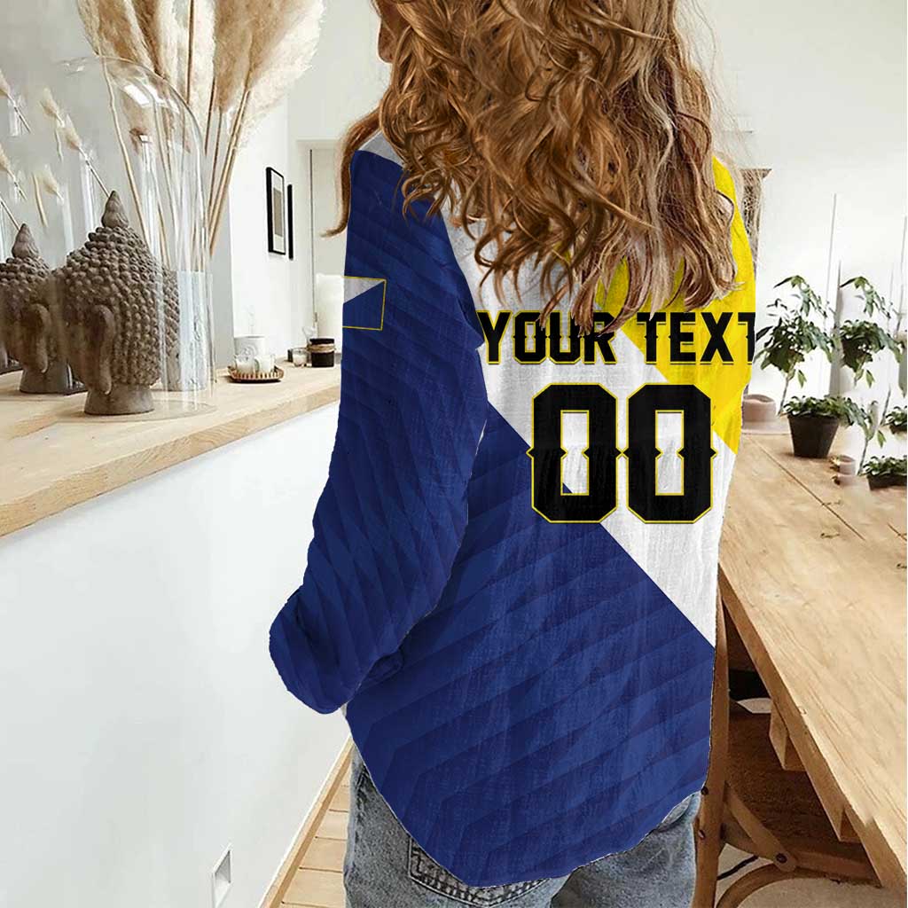 Custom Football Bonaire Women Casual Shirt Boneiru Caribbean Warriors - Wonder Print Shop