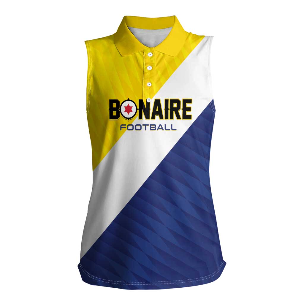Custom Football Bonaire Women Sleeveless Polo Shirt Boneiru Caribbean Warriors - Wonder Print Shop