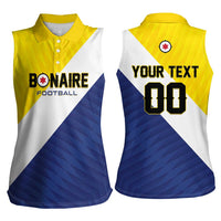 Custom Football Bonaire Women Sleeveless Polo Shirt Boneiru Caribbean Warriors - Wonder Print Shop