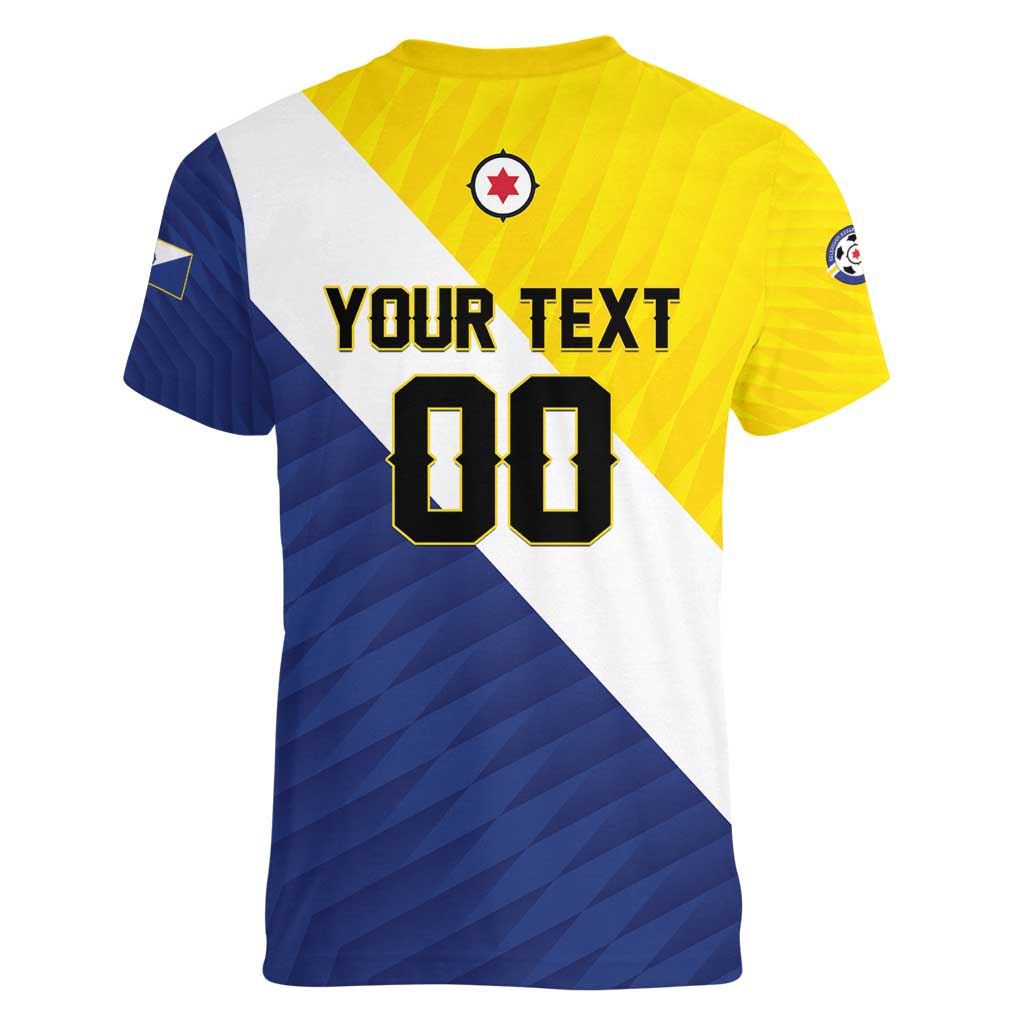 Custom Football Bonaire Women V-Neck T-Shirt Boneiru Caribbean Warriors - Wonder Print Shop