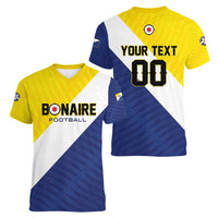 Custom Football Bonaire Women V-Neck T-Shirt Boneiru Caribbean Warriors - Wonder Print Shop