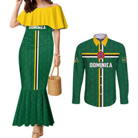 Custom Football Dominica Couples Matching Mermaid Dress and Long Sleeve Button Shirt Los Pericos Go Champions - Wonder Print Shop