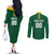 Custom Football Dominica Couples Matching Off The Shoulder Long Sleeve Dress and Long Sleeve Button Shirt Los Pericos Go Champions - Wonder Print Shop