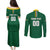 Custom Football Dominica Couples Matching Puletasi and Long Sleeve Button Shirt Los Pericos Go Champions - Wonder Print Shop