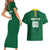 Custom Football Dominica Couples Matching Short Sleeve Bodycon Dress and Hawaiian Shirt Los Pericos Go Champions - Wonder Print Shop