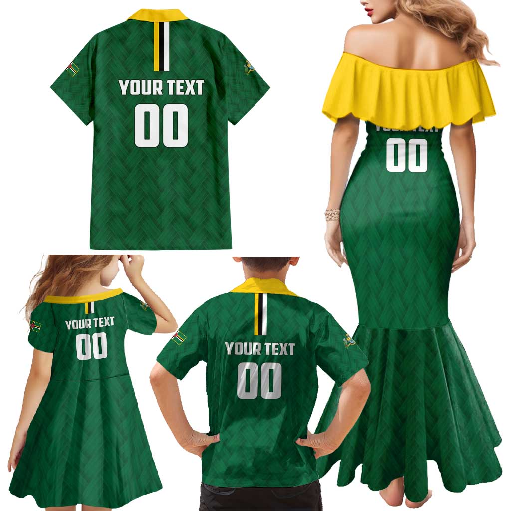Custom Football Dominica Family Matching Mermaid Dress and Hawaiian Shirt Los Pericos Go Champions - Wonder Print Shop