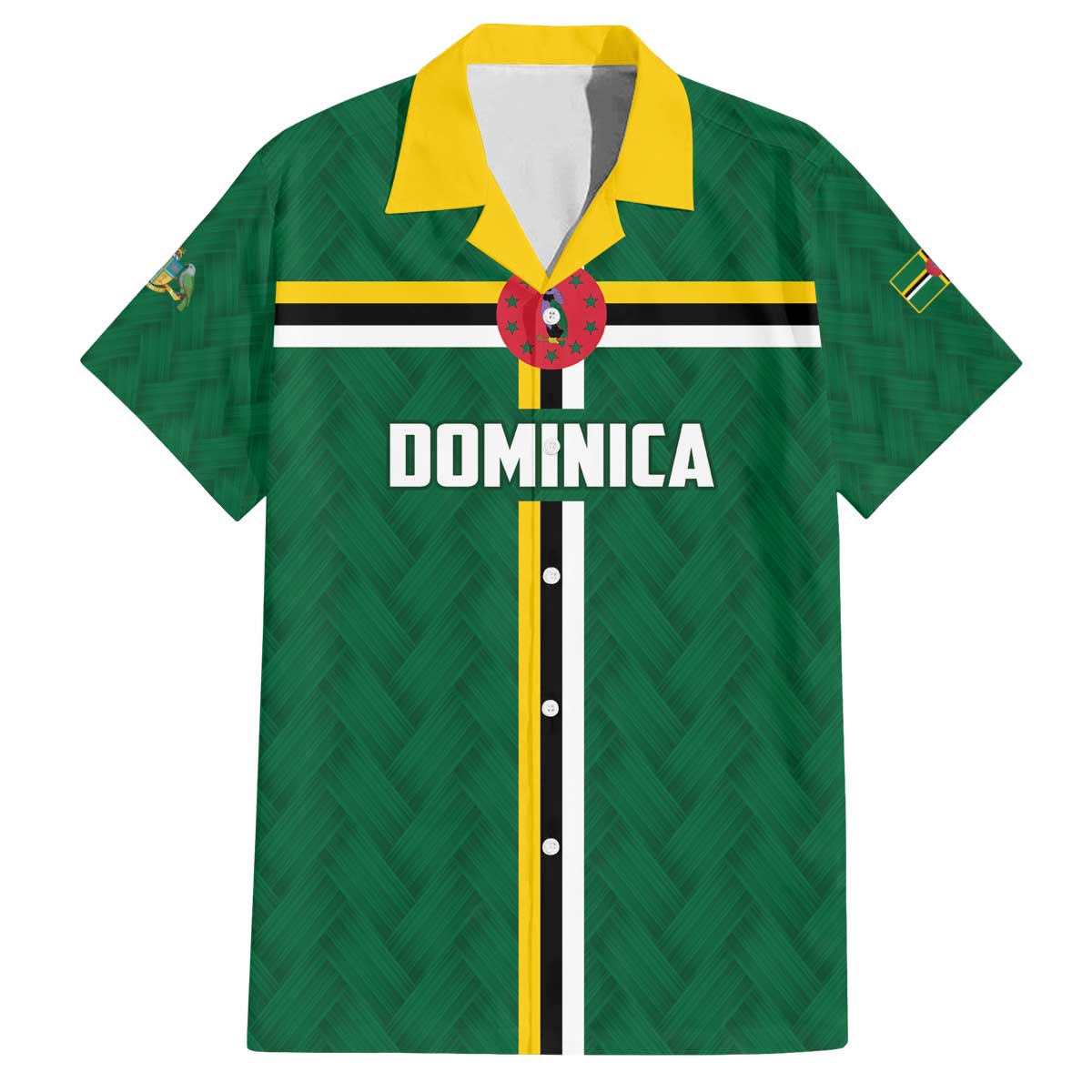 Custom Football Dominica Family Matching Off The Shoulder Long Sleeve Dress and Hawaiian Shirt Los Pericos Go Champions - Wonder Print Shop