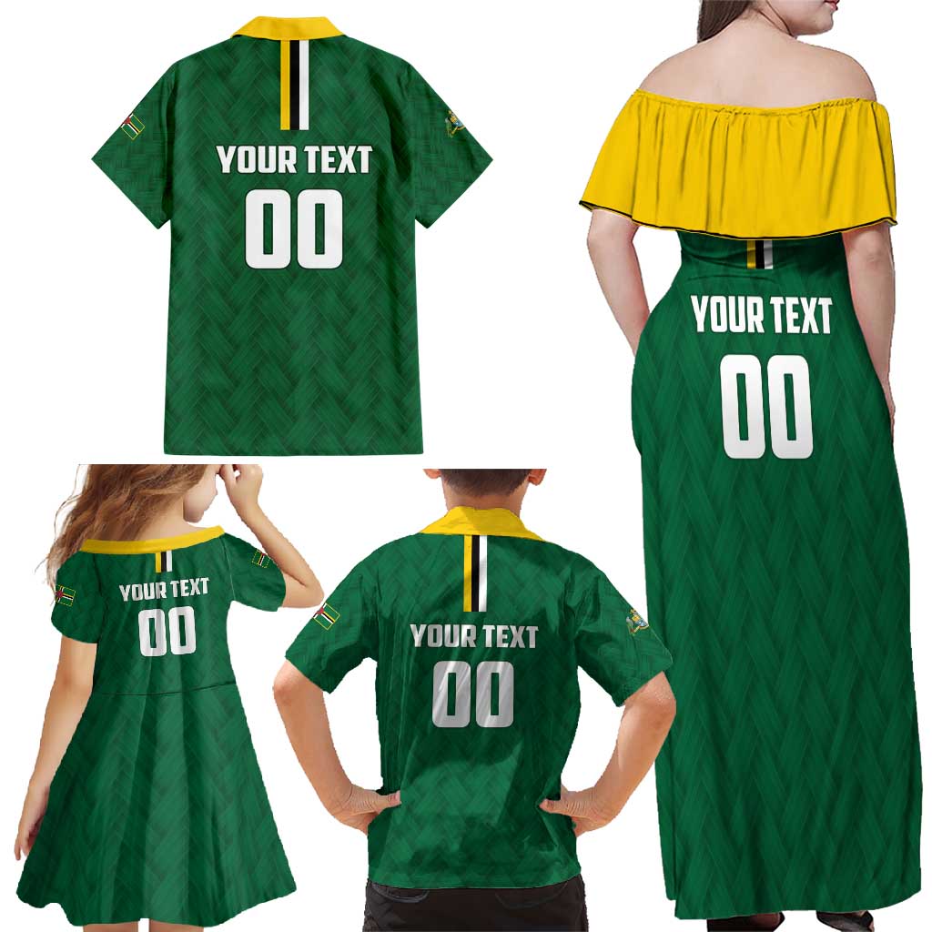 Custom Football Dominica Family Matching Off Shoulder Maxi Dress and Hawaiian Shirt Los Pericos Go Champions - Wonder Print Shop