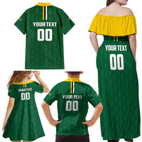 Custom Football Dominica Family Matching Off Shoulder Maxi Dress and Hawaiian Shirt Los Pericos Go Champions - Wonder Print Shop