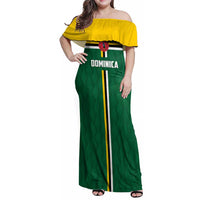 Custom Football Dominica Family Matching Off Shoulder Maxi Dress and Hawaiian Shirt Los Pericos Go Champions - Wonder Print Shop