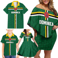 Custom Football Dominica Family Matching Off Shoulder Short Dress and Hawaiian Shirt Los Pericos Go Champions - Wonder Print Shop