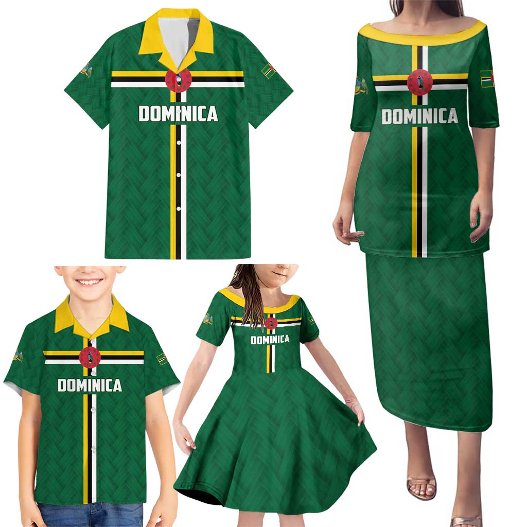 Custom Football Dominica Family Matching Puletasi and Hawaiian Shirt Los Pericos Go Champions - Wonder Print Shop