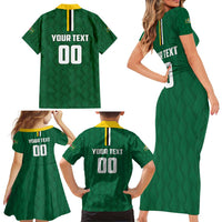 Custom Football Dominica Family Matching Short Sleeve Bodycon Dress and Hawaiian Shirt Los Pericos Go Champions - Wonder Print Shop