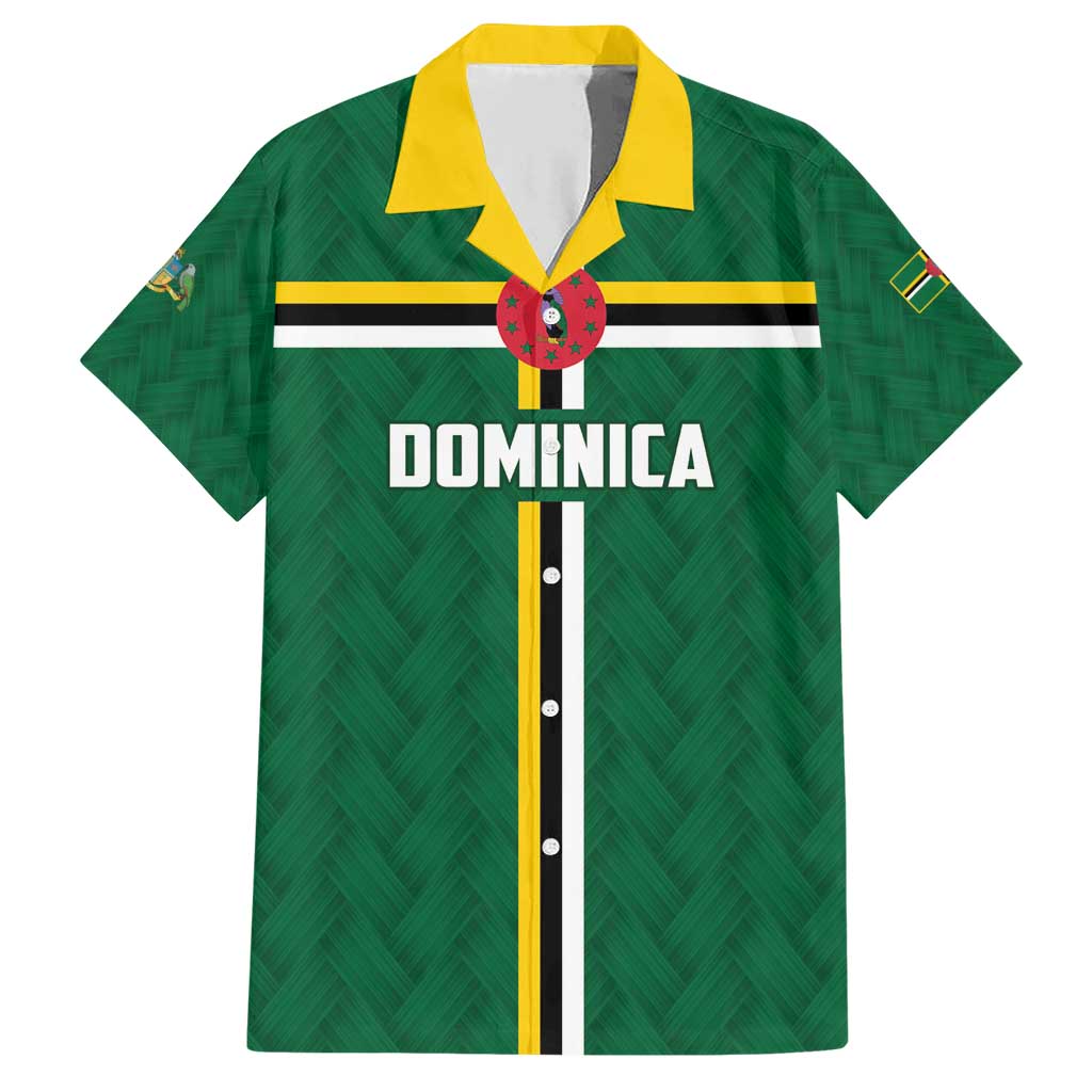 Custom Football Dominica Family Matching Short Sleeve Bodycon Dress and Hawaiian Shirt Los Pericos Go Champions - Wonder Print Shop