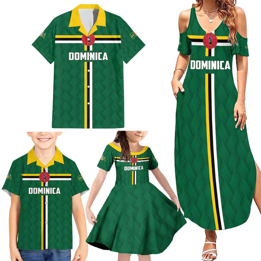 Custom Football Dominica Family Matching Summer Maxi Dress and Hawaiian Shirt Los Pericos Go Champions - Wonder Print Shop