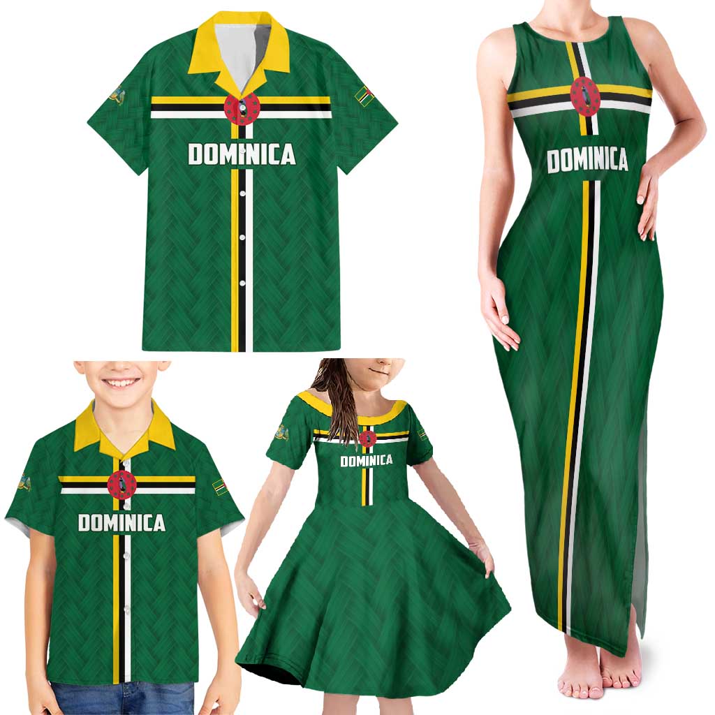 Custom Football Dominica Family Matching Tank Maxi Dress and Hawaiian Shirt Los Pericos Go Champions - Wonder Print Shop