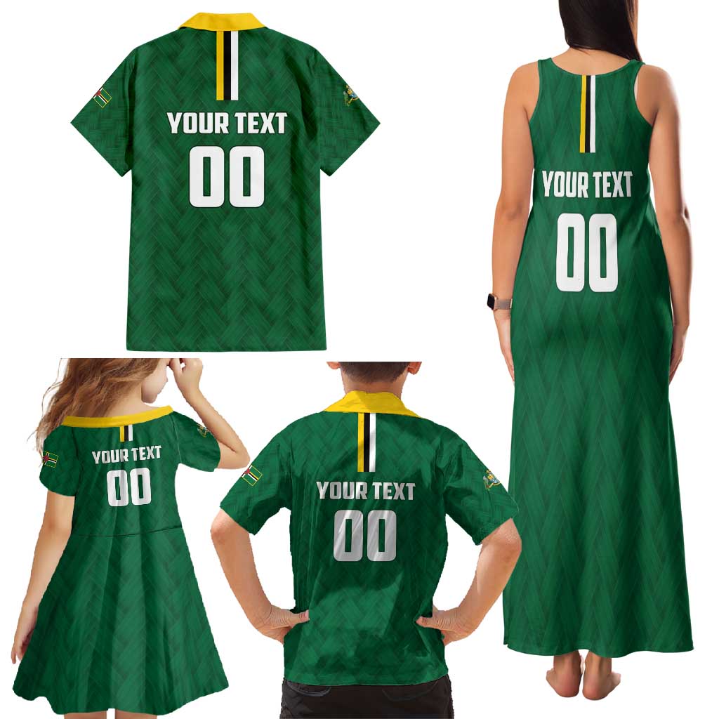 Custom Football Dominica Family Matching Tank Maxi Dress and Hawaiian Shirt Los Pericos Go Champions - Wonder Print Shop
