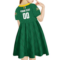 Custom Football Dominica Kid Short Sleeve Dress Los Pericos Go Champions - Wonder Print Shop