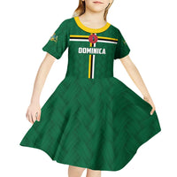 Custom Football Dominica Kid Short Sleeve Dress Los Pericos Go Champions - Wonder Print Shop