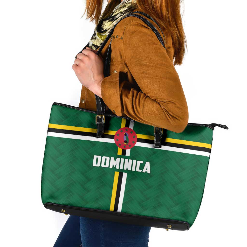 Football Dominica Leather Tote Bag Los Pericos Go Champions - Wonder Print Shop