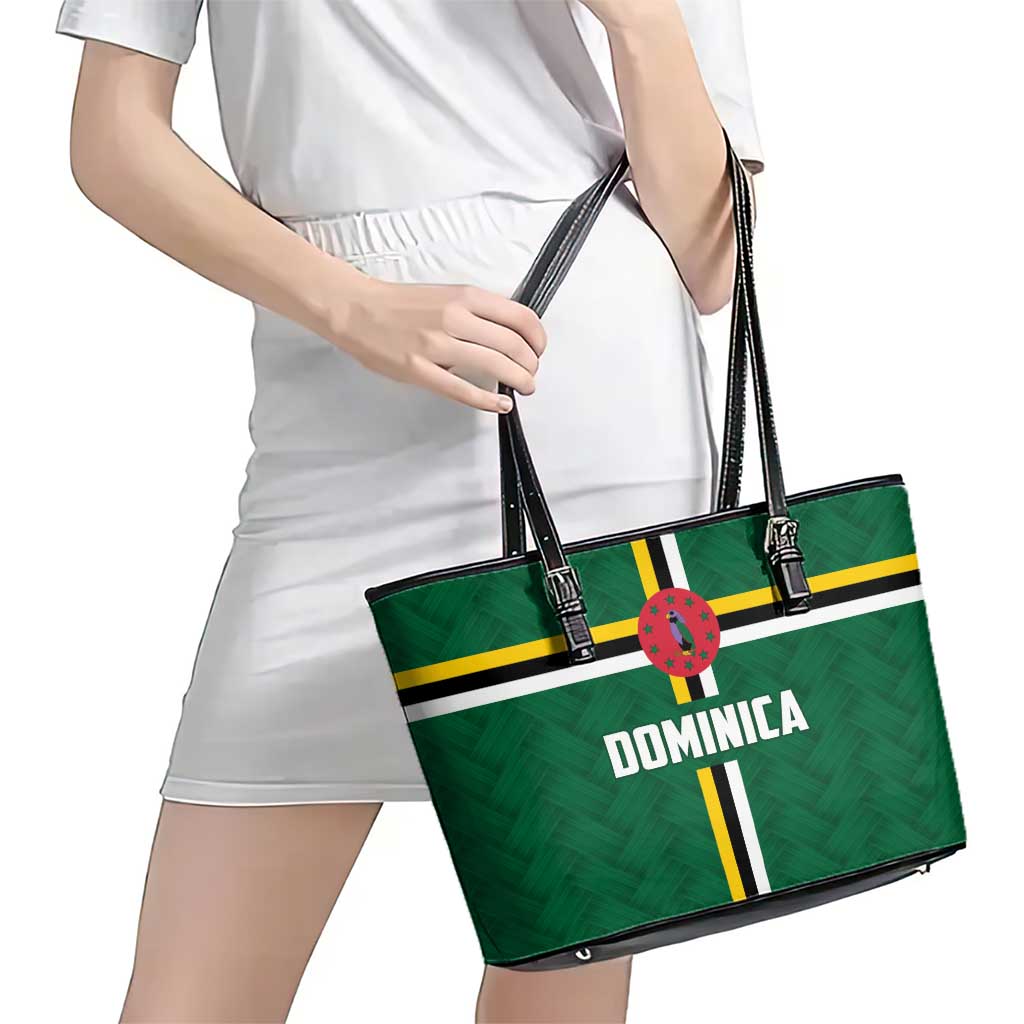 Football Dominica Leather Tote Bag Los Pericos Go Champions - Wonder Print Shop