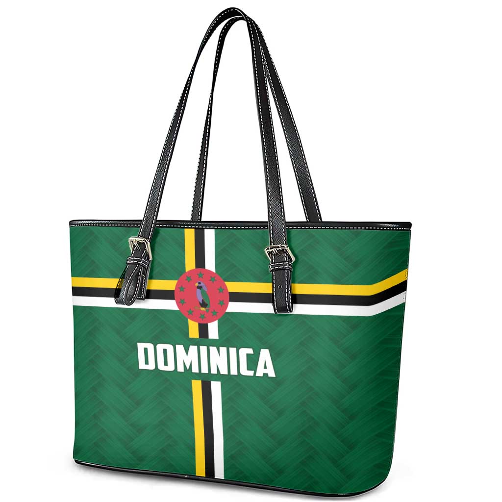 Football Dominica Leather Tote Bag Los Pericos Go Champions - Wonder Print Shop