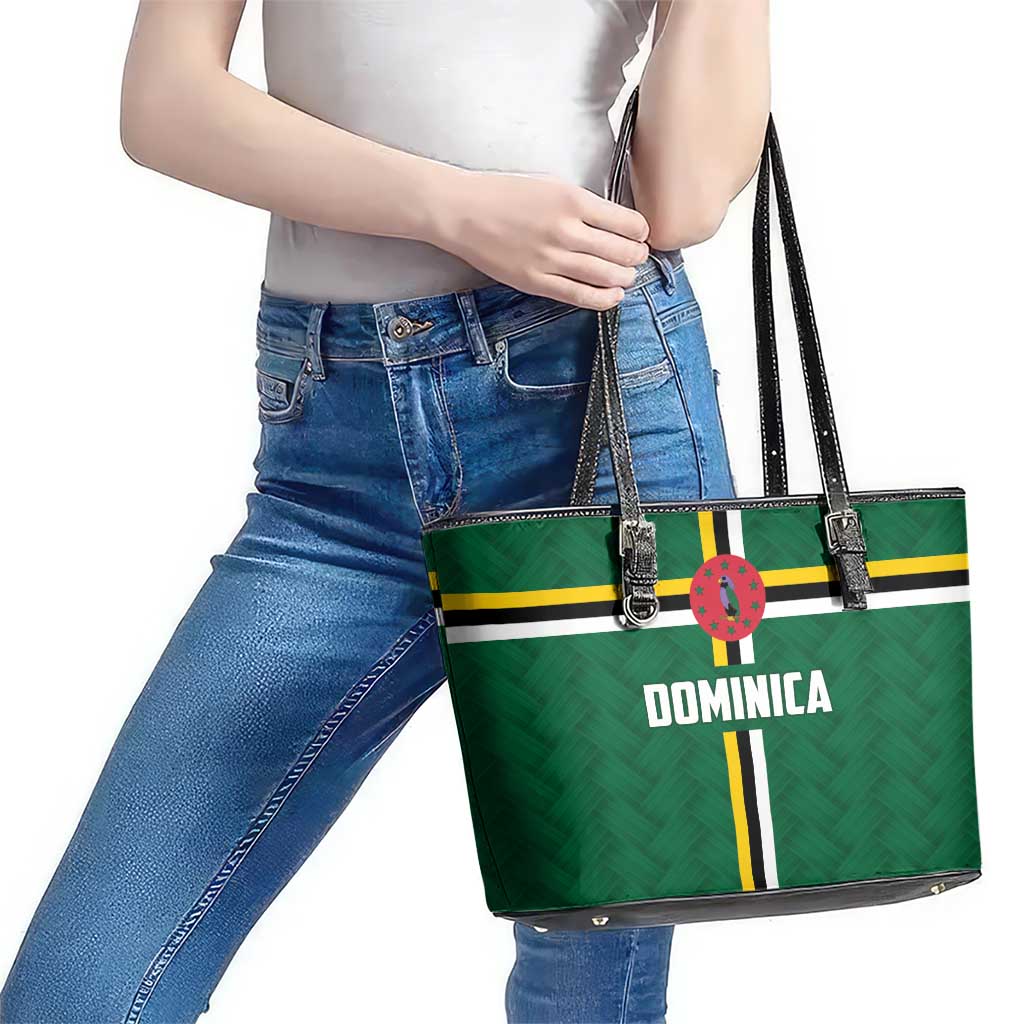 Football Dominica Leather Tote Bag Los Pericos Go Champions - Wonder Print Shop