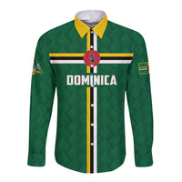 Custom Football Dominica Long Sleeve Button Shirt Los Pericos Go Champions - Wonder Print Shop