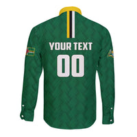 Custom Football Dominica Long Sleeve Button Shirt Los Pericos Go Champions - Wonder Print Shop