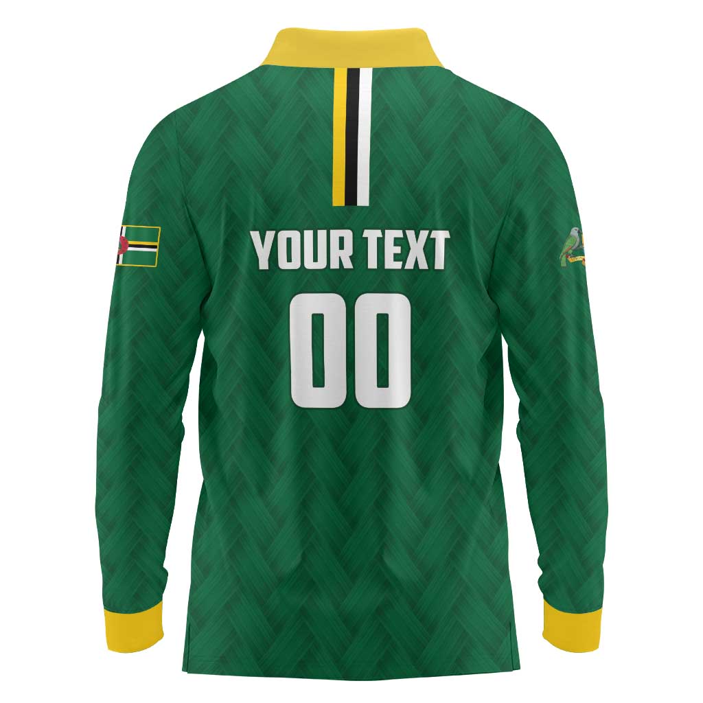 Custom Football Dominica Long Sleeve Polo Shirt Los Pericos Go Champions - Wonder Print Shop