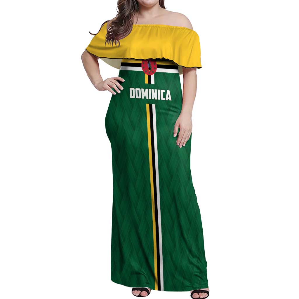 Custom Football Dominica Off Shoulder Maxi Dress Los Pericos Go Champions - Wonder Print Shop