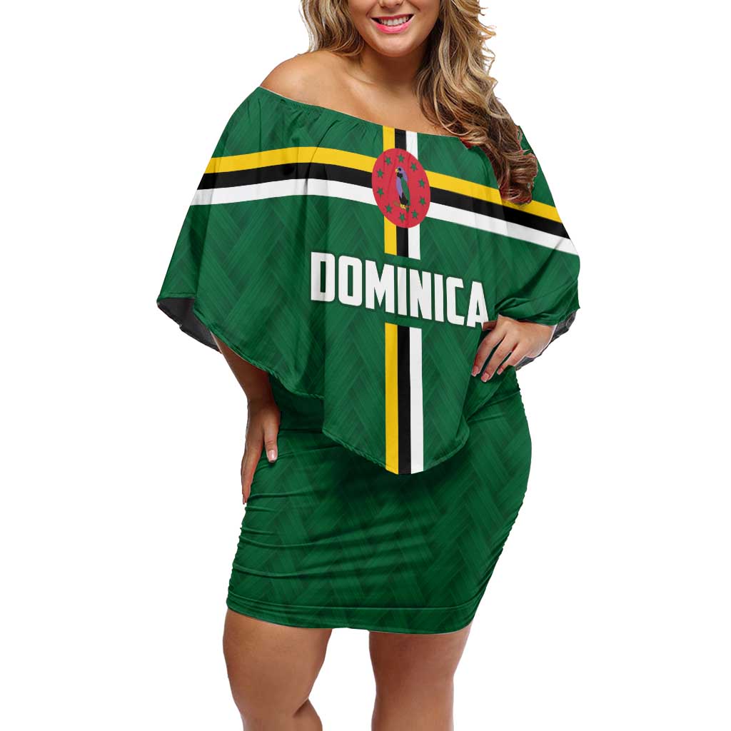 Custom Football Dominica Off Shoulder Short Dress Los Pericos Go Champions - Wonder Print Shop