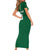 Custom Football Dominica Short Sleeve Bodycon Dress Los Pericos Go Champions - Wonder Print Shop