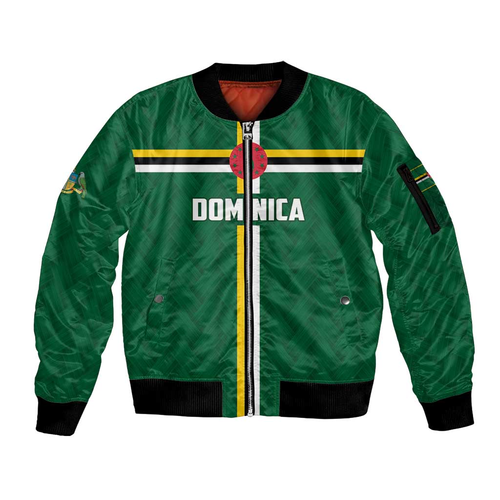 Custom Football Dominica Sleeve Zip Bomber Jacket Los Pericos Go Champions - Wonder Print Shop