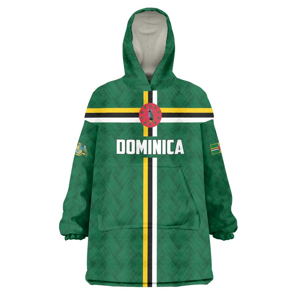 Custom Football Dominica Wearable Blanket Hoodie Los Pericos Go Champions - Wonder Print Shop
