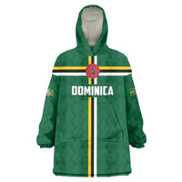 Custom Football Dominica Wearable Blanket Hoodie Los Pericos Go Champions - Wonder Print Shop